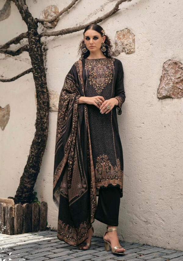 DIGITAL PRINTED UNSTITCHED PASHMINA SUIT WITH HAND WORK