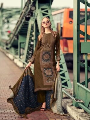 DIGITAL PRINTED UNSTITCHED PASHMINA SUIT WITH HAND WORK