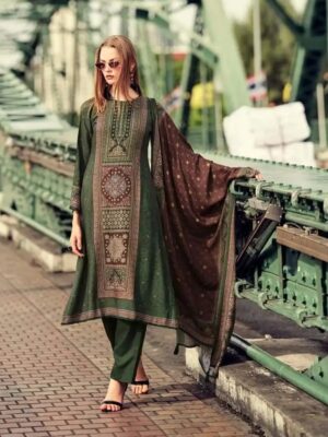 DIGITAL PRINTED UNSTITCHED PASHMINA SUIT WITH HAND WORK