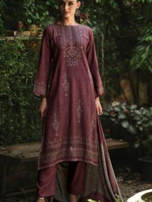 DIGITAL PRINTED UNSTITCHED PASHMINA SUIT WITH KHATLI WORK