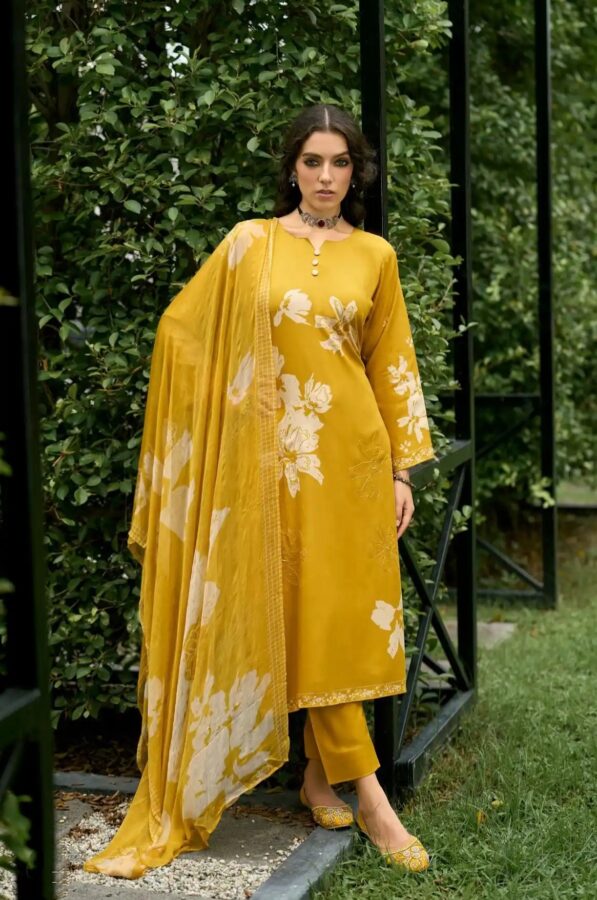 DIGITAL PRINTED UNSTITCHED PASHMINA SUIT WITH DELICATE HANDWORK