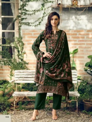 DIGITAL PRINTED UNSTITCHED PASHMINA SUIT WITH KHATLI WORK