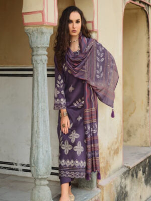JAAM SILK DIGITAL FOIL PRINTED UNSTITCHED SUIT WITH EMBROIDERY WORK