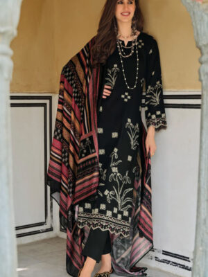 JAAM SILK DIGITAL FOIL PRINTED UNSTITCHED SUIT WITH EMBROIDERY WORK