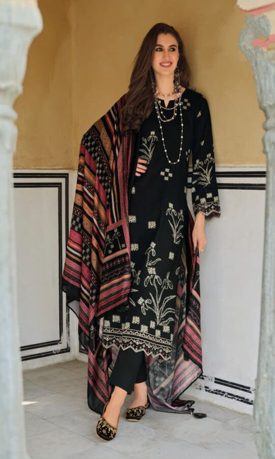 JAAM SILK DIGITAL FOIL PRINTED UNSTITCHED SUIT WITH EMBROIDERY WORK