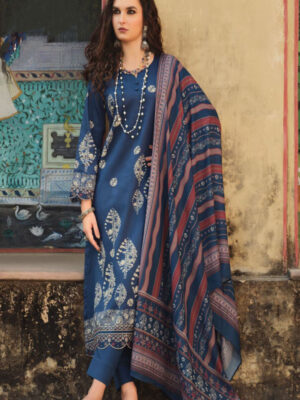 JAAM SILK DIGITAL FOIL PRINTED UNSTITCHED SUIT WITH EMBROIDERY WORK