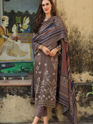 JAAM SILK DIGITAL FOIL PRINTED UNSTITCHED SUIT WITH EMBROIDERY WORK