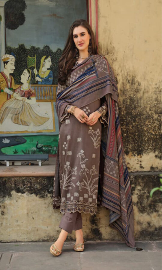 JAAM SILK DIGITAL FOIL PRINTED UNSTITCHED SUIT WITH EMBROIDERY WORK