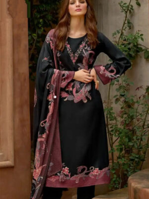 UNSTITCHED JAAM COTTON DIGITAL PRINT SUIT WITH NECK EMBROIDERY