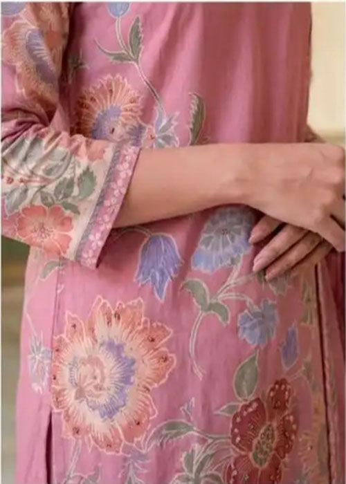 UNSTITCHED LAWN COTTON DIGITAL PRINTED SUIT WITH HANDWORK - Image 3