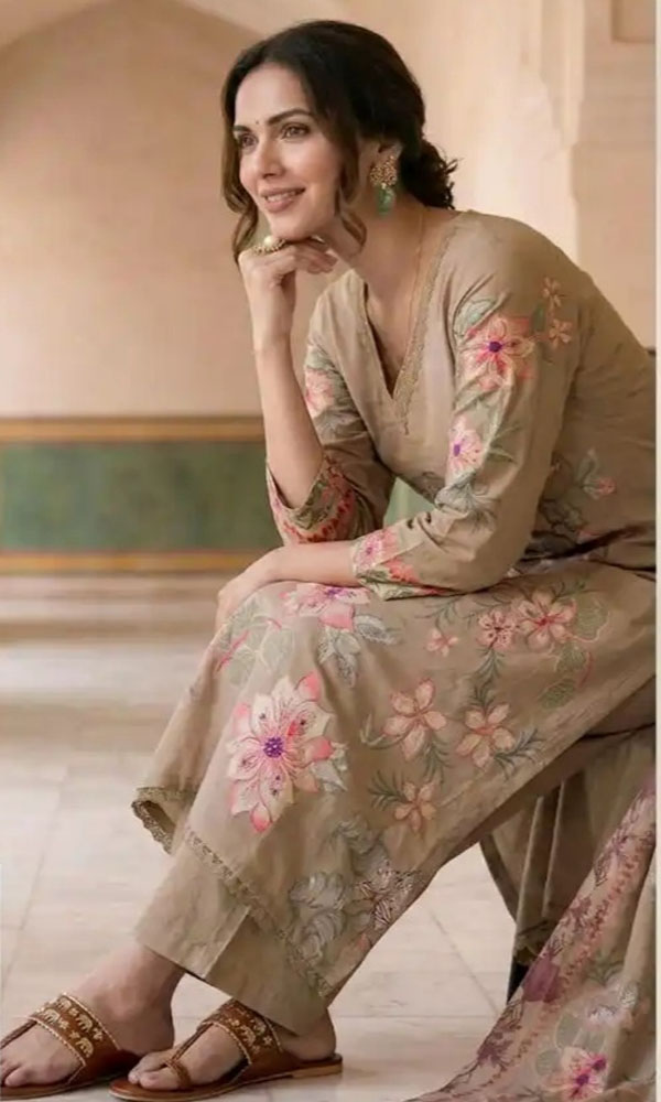 UNSTITCHED LAWN COTTON DIGITAL PRINTED SUIT WITH HANDWORK - Image 2