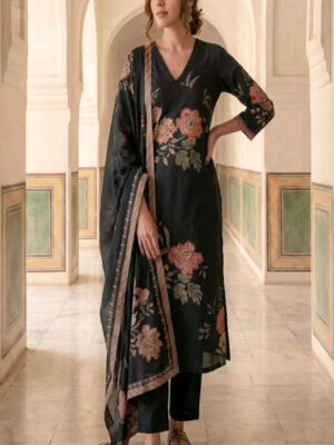 UNSTITCHED LAWN COTTON DIGITAL PRINTED SUIT WITH HANDWORK