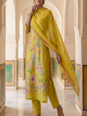 UNSTITCHED LAWN COTTON DIGITAL PRINTED SUIT WITH HANDWORK