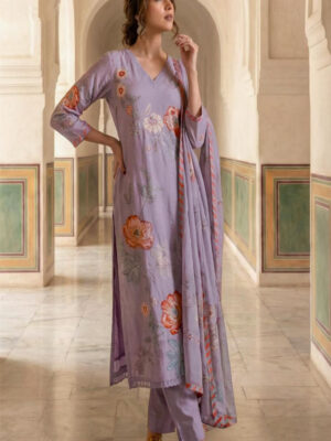 UNSTITCHED LAWN COTTON DIGITAL PRINTED SUIT WITH HANDWORK