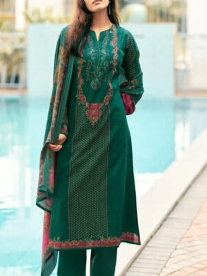 DIGITAL PRINTED JAAM COTTON UNSTITCHED SUIT WITH KHATLI WORK