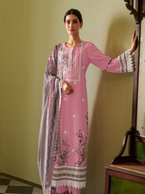 DIGITAL PRINTED LAWN COTTON UNSTITCHED SUIT WITH EMBROIDERY AND CROCHET WORK