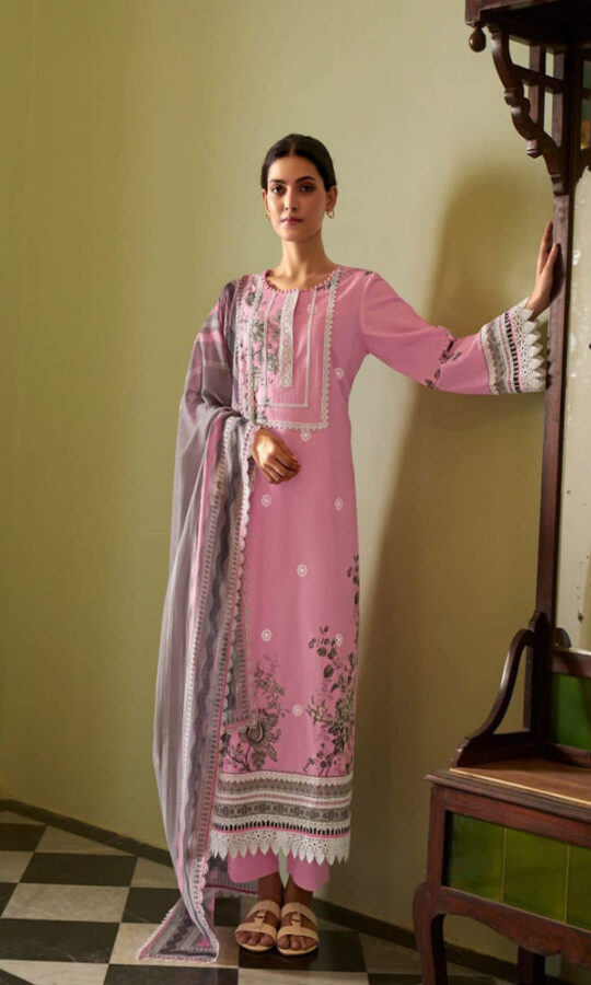 DIGITAL PRINTED LAWN COTTON UNSTITCHED SUIT WITH EMBROIDERY AND CROCHET WORK