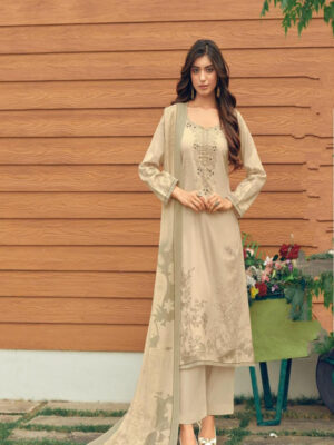 UNSTITCHED JAAM COTTON DIGITAL PRINTED SUIT WITH KHATLI WORK