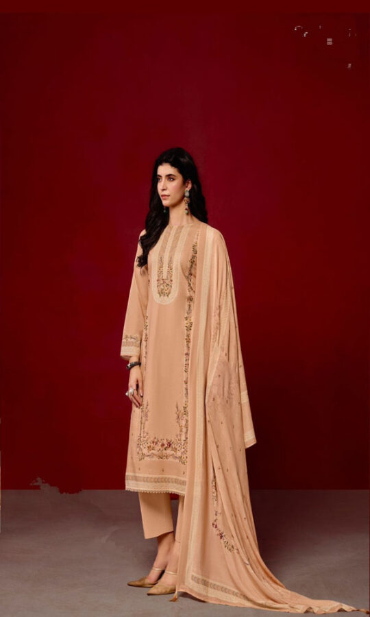 UNSTITCHED JAAM COTTON DIGITAL PRINTED SUIT WITH KHATLI WORK