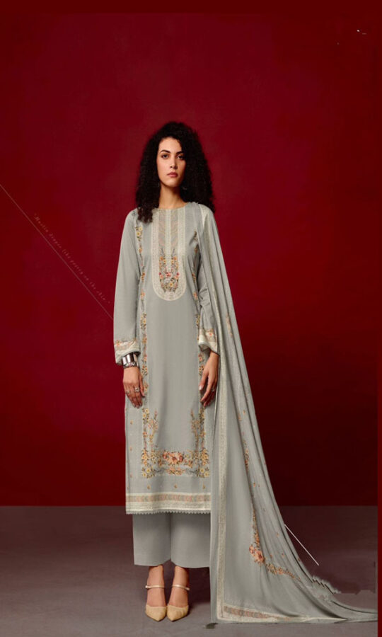 UNSTITCHED JAAM COTTON DIGITAL PRINTED SUIT WITH KHATLI WORK