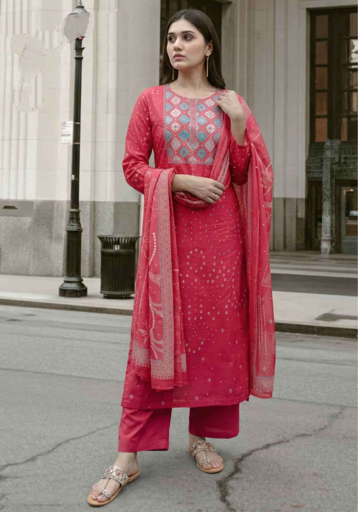 UNSTITCHED LAWN COTTON SUIT DIGITAL PRINT WITH HANDWORK