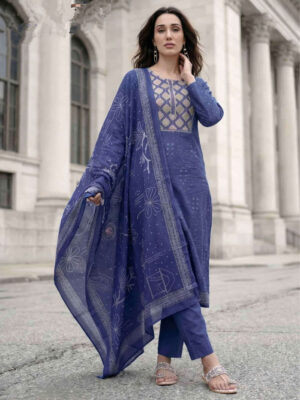 UNSTITCHED LAWN COTTON SUIT DIGITAL PRINT WITH HANDWORK