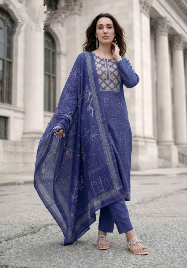 UNSTITCHED LAWN COTTON SUIT DIGITAL PRINT WITH HANDWORK