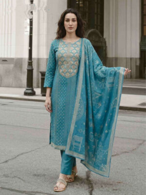 UNSTITCHED LAWN COTTON SUIT DIGITAL PRINT WITH HANDWORK