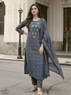 UNSTITCHED LAWN COTTON SUIT DIGITAL PRINT WITH HANDWORK