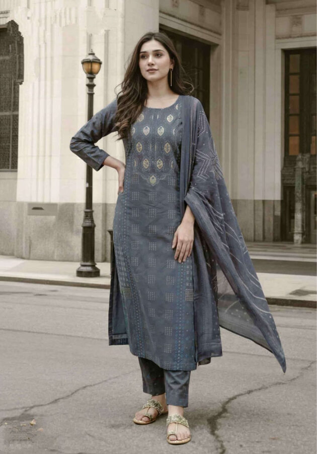 UNSTITCHED LAWN COTTON SUIT DIGITAL PRINT WITH HANDWORK