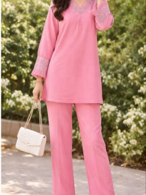 COTTON CO-ORD SET  WITH EMBROIDERY (L)
