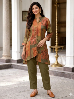 DIGITAL PRINTED MASLIN CO-ORD SET (2XL)