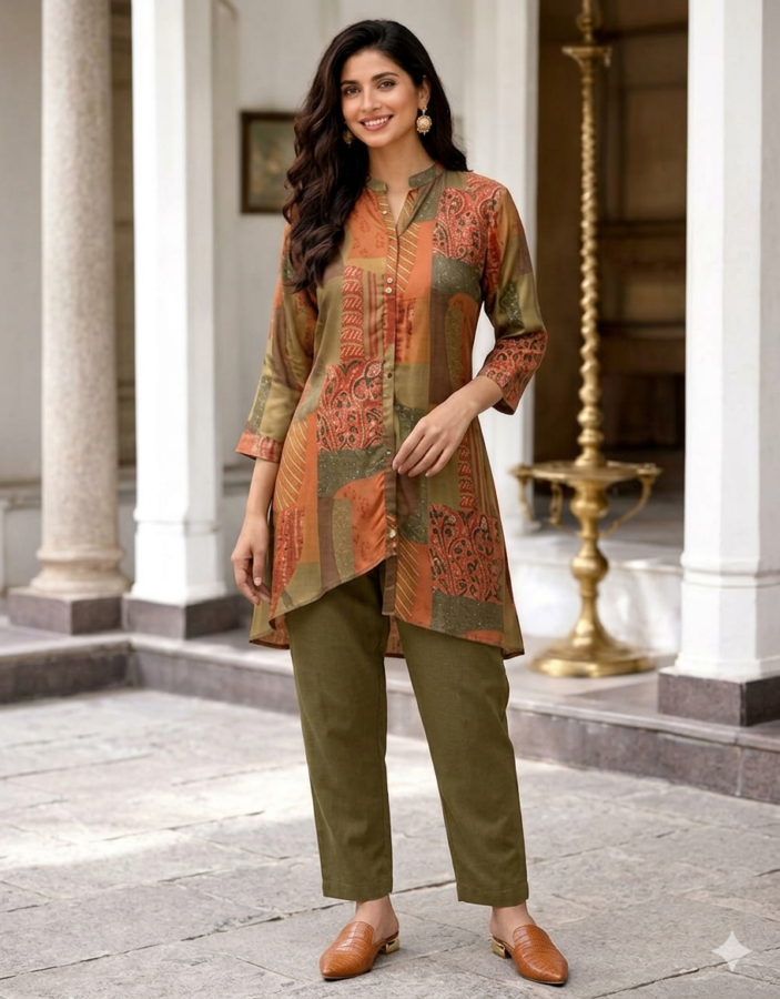 DIGITAL PRINTED MASLIN CO-ORD SET (2XL)