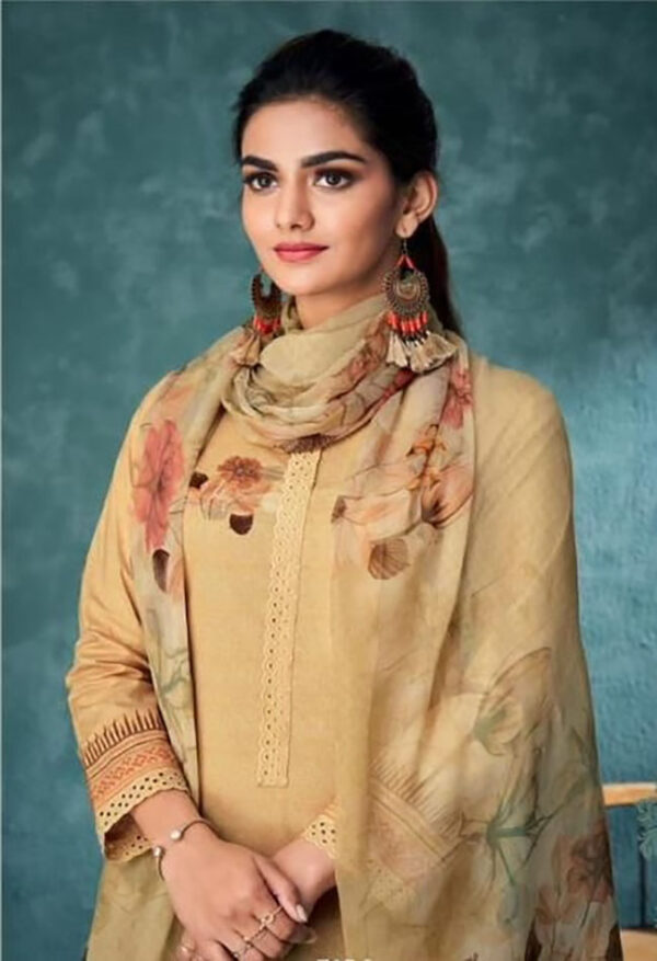 Pashmina Twill Print with Embroidery Unstitched Suit