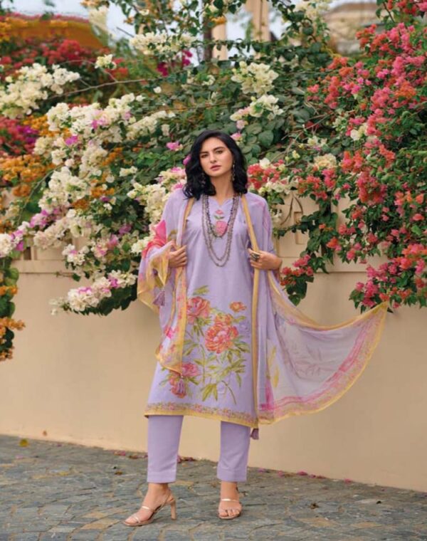 UNSTITCHED LOWN COTTON SUIT WITH FANCY EMBROIDERY