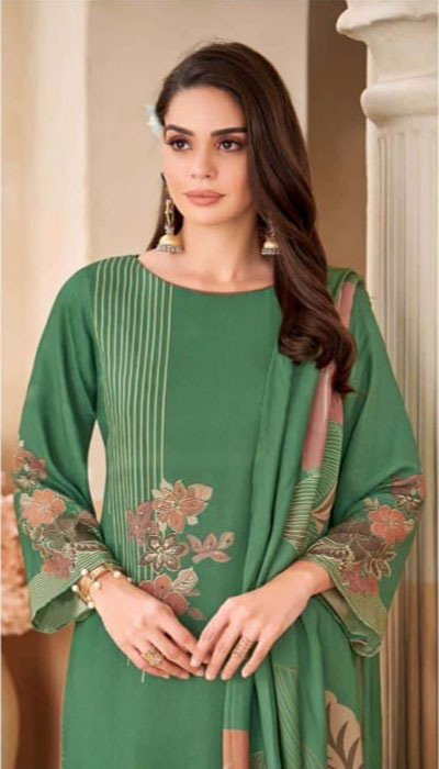 DIGITAL PRINTED SHIMMER PASHMINA UNSTITCHED SUIT WITH HANDWORK - Image 2