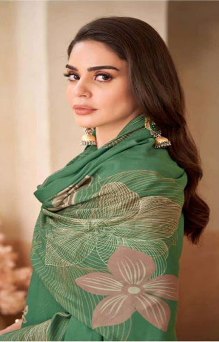 DIGITAL PRINTED SHIMMER PASHMINA UNSTITCHED SUIT WITH HANDWORK - Image 3