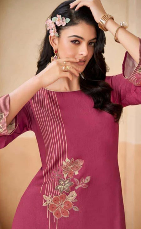 DIGITAL PRINTED SHIMMER PASHMINA UNSTITCHED SUIT WITH HANDWORK - Image 3