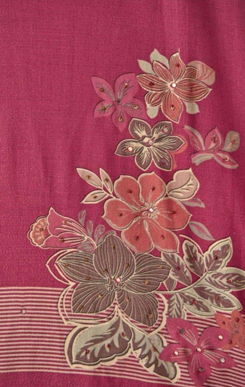 DIGITAL PRINTED SHIMMER PASHMINA UNSTITCHED SUIT WITH HANDWORK - Image 4