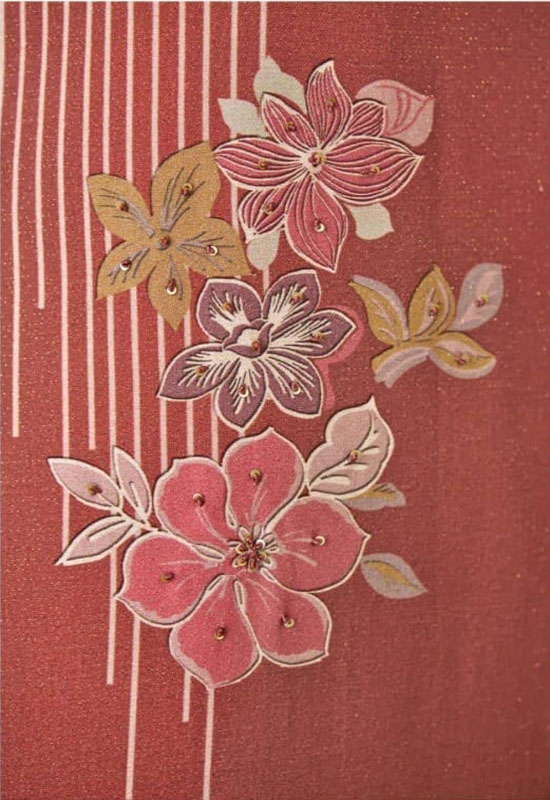 DIGITAL PRINTED SHIMMER PASHMINA UNSTITCHED SUIT WITH HANDWORK - Image 3