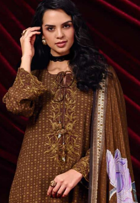 DIGITAL PRINTED FINE PASHMINA SUIT WITH EMBROIDERY - Image 2