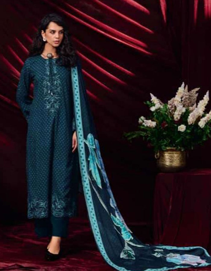 DIGITAL PRINTED FINE PASHMINA SUIT WITH EMBROIDERY