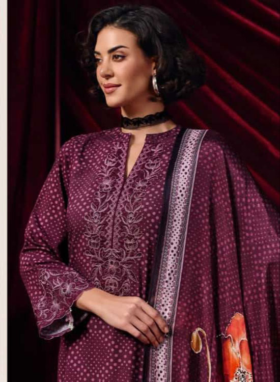 DIGITAL PRINTED FINE PASHMINA SUIT WITH EMBROIDERY - Image 2