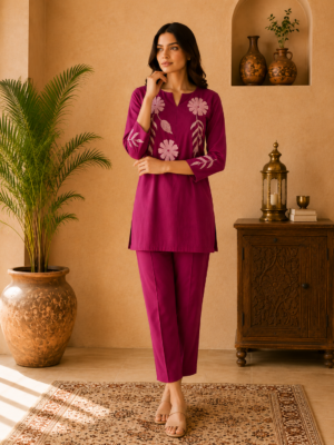 Embroidered Cotton Co-Ord set
