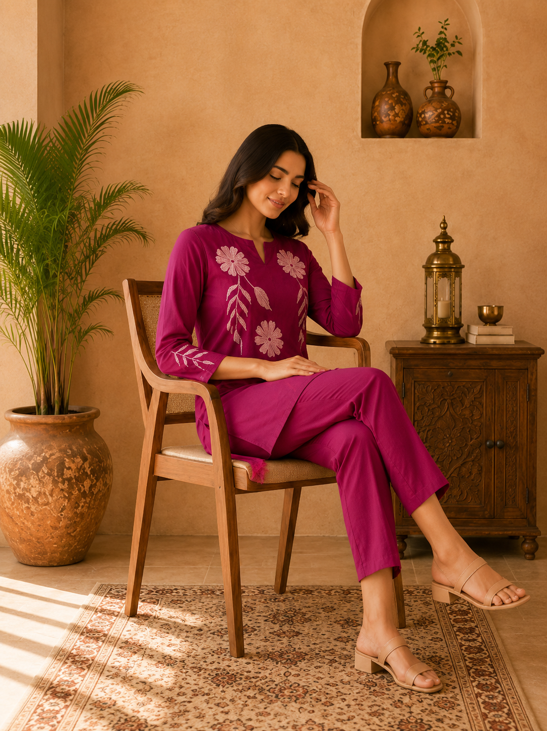 Embroidered Cotton Co-Ord set - Image 3