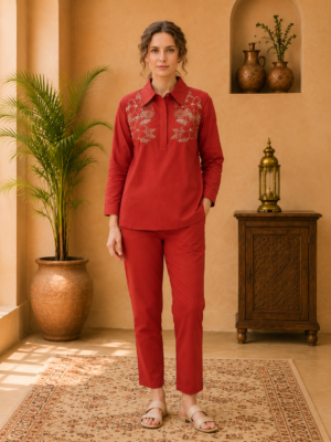 Cotton Embroidered Co-Ord set