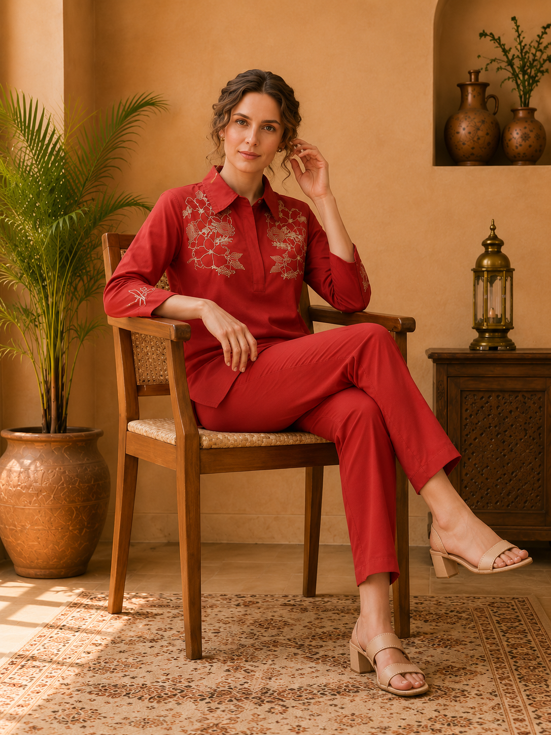 Cotton Embroidered Co-Ord set - Image 2
