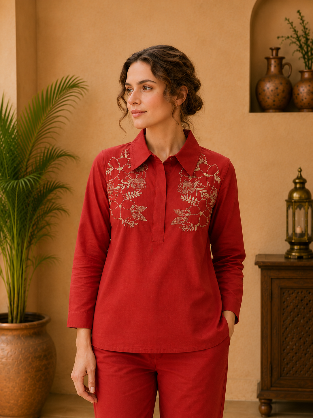 Cotton Embroidered Co-Ord set - Image 4
