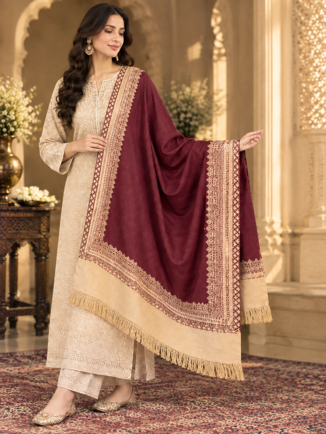 Maroon Shawl - Image 2