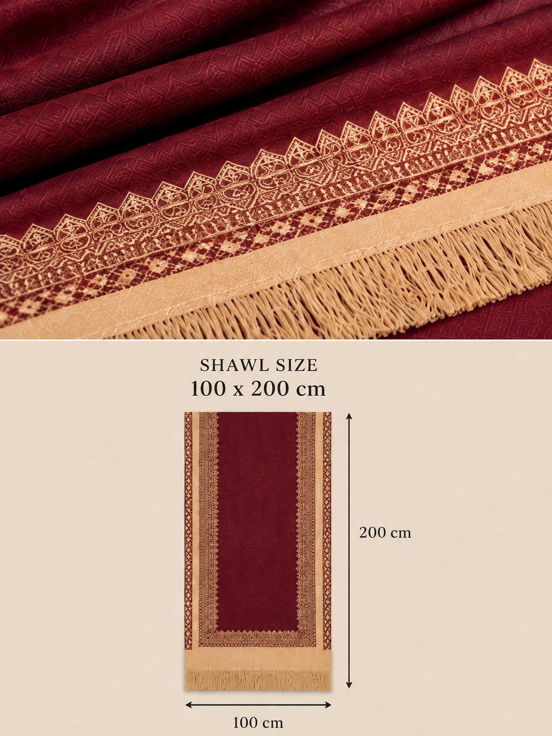 Maroon Shawl - Image 3